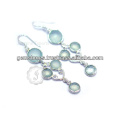 Designer Aqua Chalcedony Silver Gemstone Earring For Women In Wholesale Price